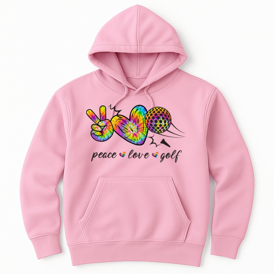 Peace Love Golf Rainbow Gift Hoodie