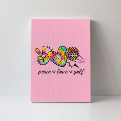 Peace Love Golf Rainbow Gift Canvas