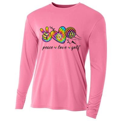 Peace Love Golf Rainbow Gift Cooling Performance Long Sleeve Crew