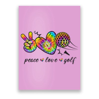 Peace Love Golf Rainbow Gift Poster