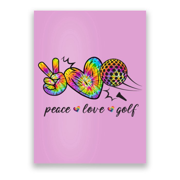 Peace Love Golf Rainbow Gift Poster