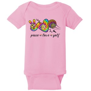 Peace Love Golf Rainbow Gift Baby Bodysuit