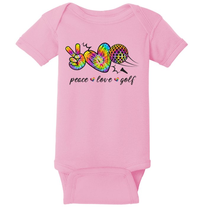 Peace Love Golf Rainbow Gift Baby Bodysuit