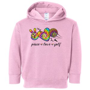 Peace Love Golf Rainbow Gift Toddler Hoodie