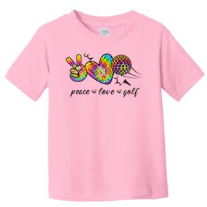 Peace Love Golf Rainbow Gift Toddler T-Shirt