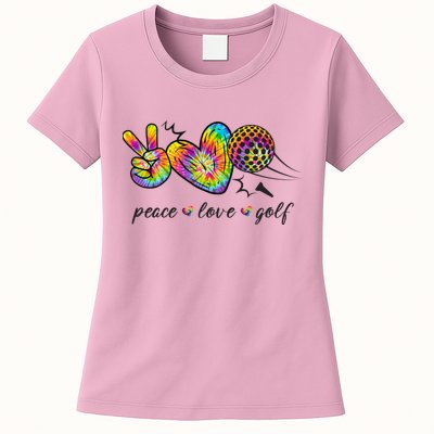 Peace Love Golf Rainbow Gift Womens T-Shirt