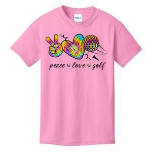 Peace Love Golf Rainbow Gift Kids T-Shirt