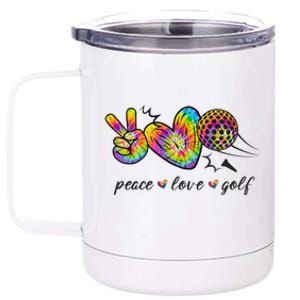 Peace Love Golf Rainbow Gift 12 oz Stainless Steel Tumbler Cup