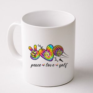 Peace Love Golf Rainbow Gift Coffee Mug