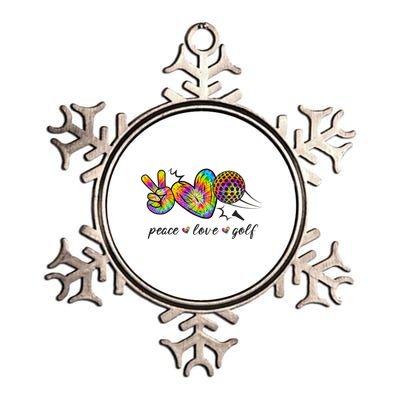 Peace Love Golf Rainbow Gift Metallic Star Ornament