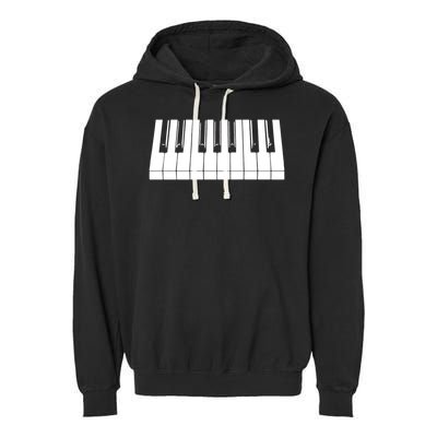 Piano Lover Gift Piano Keys Cool Keyboard Tee Keytar Beethoven Garment-Dyed Fleece Hoodie
