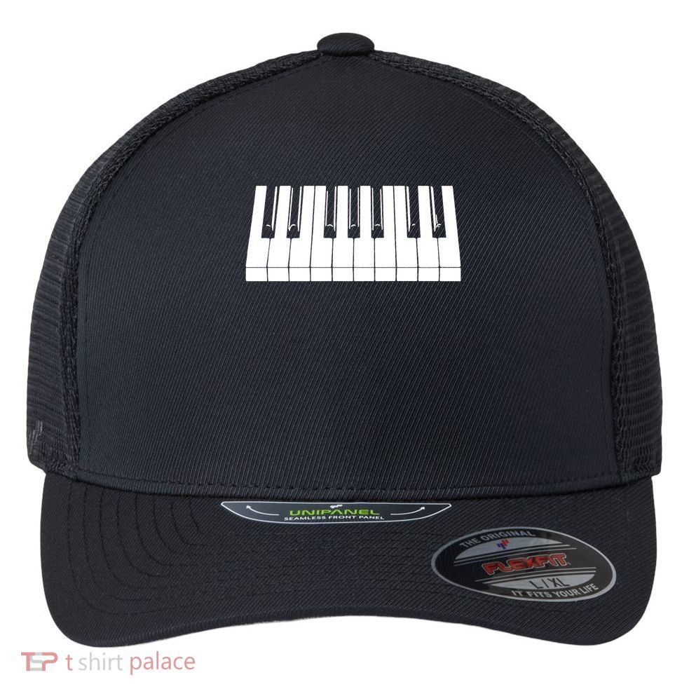 Piano Lover Gift Piano Keys Cool Keyboard Tee Keytar Beethoven Flexfit Unipanel Trucker Cap
