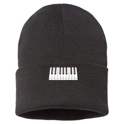Piano Lover Gift Piano Keys Cool Keyboard Tee Keytar Beethoven Sustainable Knit Beanie