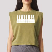 Piano Lover Gift Piano Keys Cool Keyboard Tee Keytar Beethoven Garment-Dyed Women's Muscle Tee