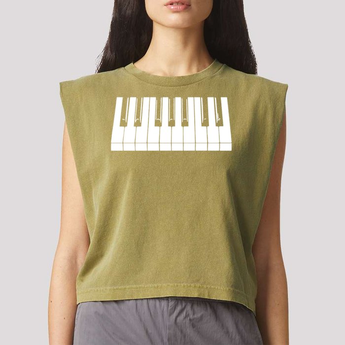 Piano Lover Gift Piano Keys Cool Keyboard Tee Keytar Beethoven Garment-Dyed Women's Muscle Tee