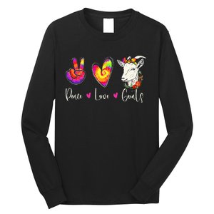 Peace Love Goats Goat Whisperer Farm Animal Lover Farmer Long Sleeve Shirt