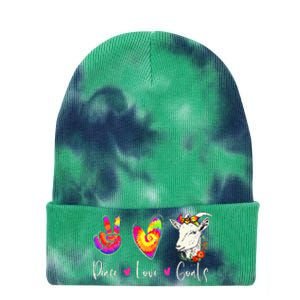 Peace Love Goats Goat Whisperer Farm Animal Lover Farmer Tie Dye 12in Knit Beanie