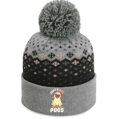 Pug Love Girl The Baniff Cuffed Pom Beanie