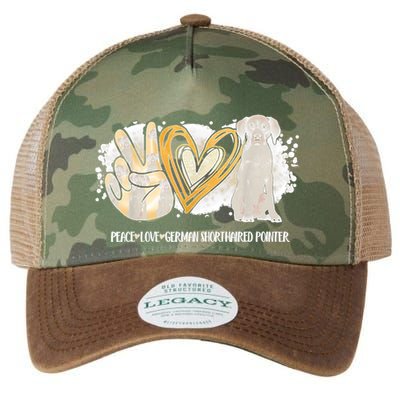 Peace Love Gsp German Shorthaired Pointer Dog Lover Legacy Tie Dye Trucker Hat