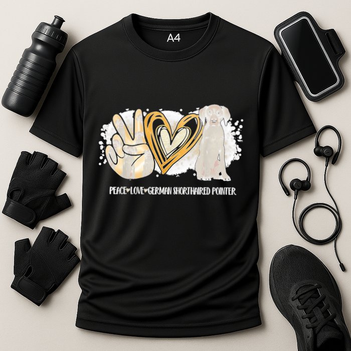 Peace Love Gsp German Shorthaired Pointer Dog Lover Cooling Performance Crew T-Shirt