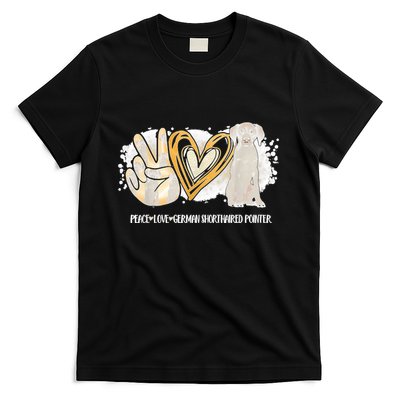 Peace Love Gsp German Shorthaired Pointer Dog Lover T-Shirt