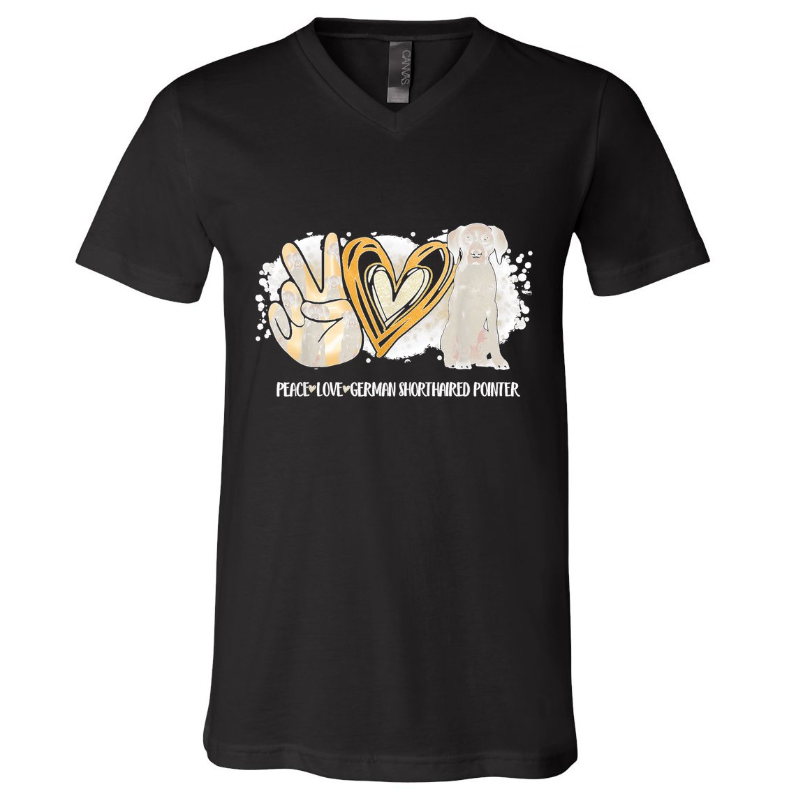 Peace Love Gsp German Shorthaired Pointer Dog Lover V-Neck T-Shirt