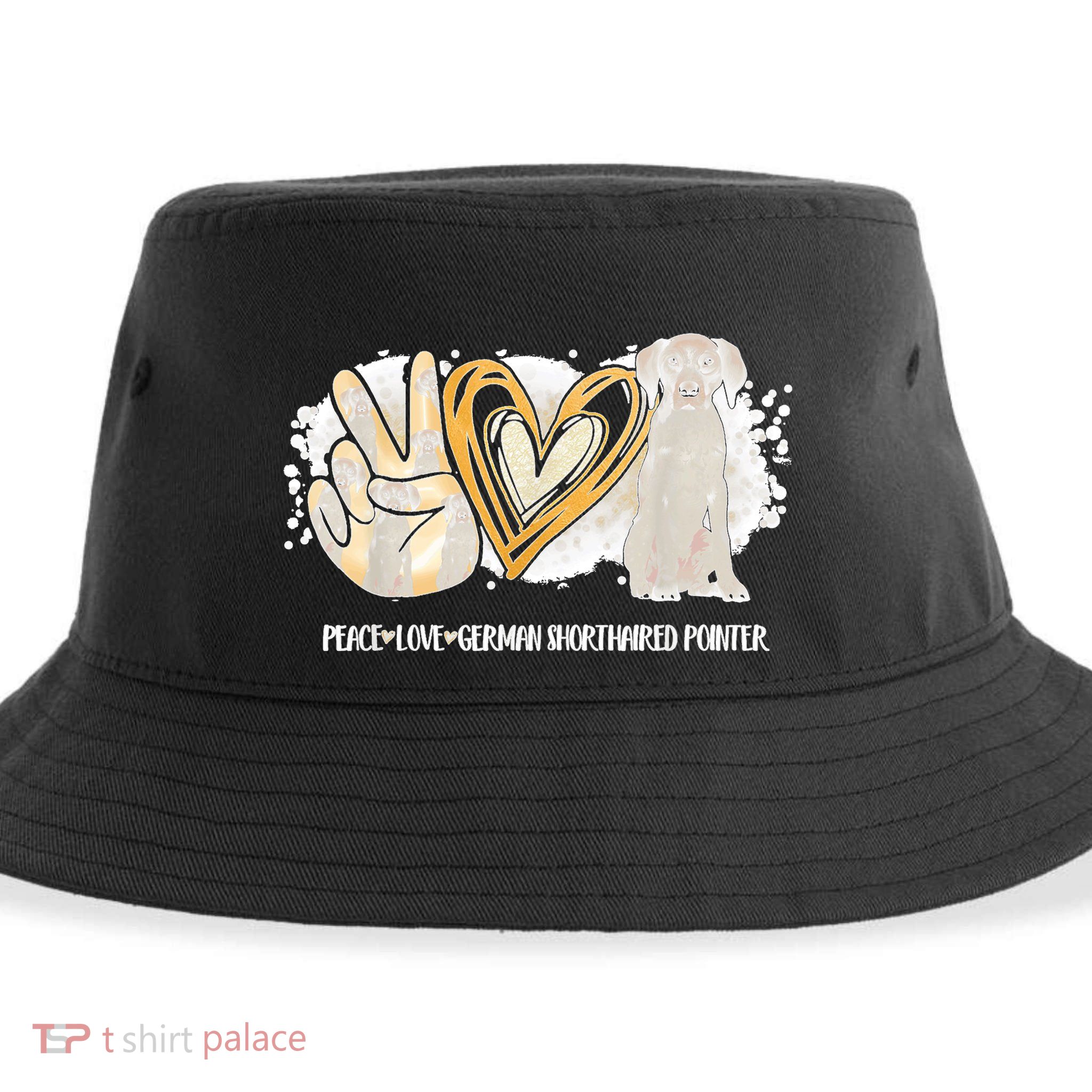 Peace Love Gsp German Shorthaired Pointer Dog Lover Sustainable Bucket Hat