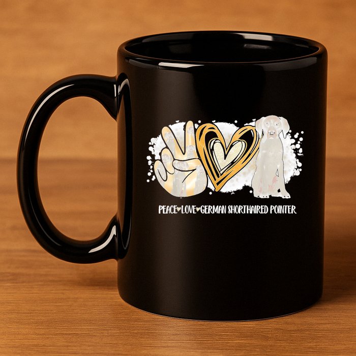 Peace Love Gsp German Shorthaired Pointer Dog Lover 11oz C Handle Ceramic Mug
