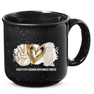 Peace Love Gsp German Shorthaired Pointer Dog Lover 15oz Campfire Ceramic Mug