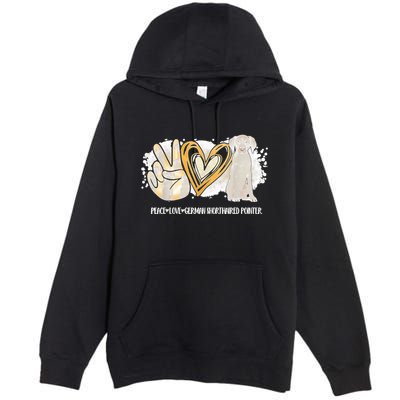 Peace Love Gsp German Shorthaired Pointer Dog Lover Premium Pullover Hoodie