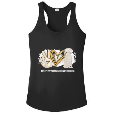 Peace Love Gsp German Shorthaired Pointer Dog Lover Ladies PosiCharge Competitor Racerback Tank