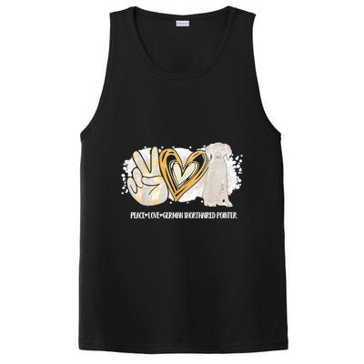 Peace Love Gsp German Shorthaired Pointer Dog Lover PosiCharge Competitor Tank