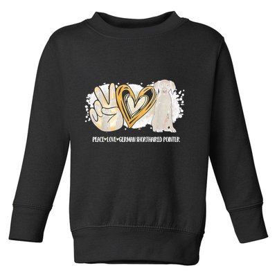 Peace Love Gsp German Shorthaired Pointer Dog Lover Toddler Sweatshirt