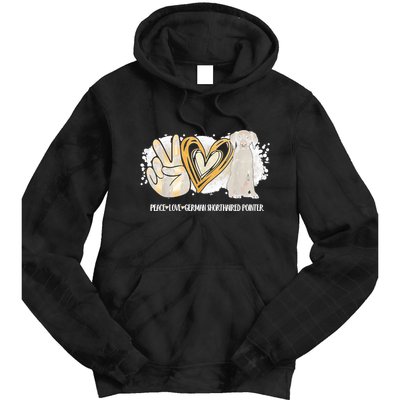 Peace Love Gsp German Shorthaired Pointer Dog Lover Tie Dye Hoodie