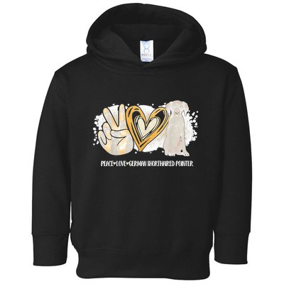 Peace Love Gsp German Shorthaired Pointer Dog Lover Toddler Hoodie