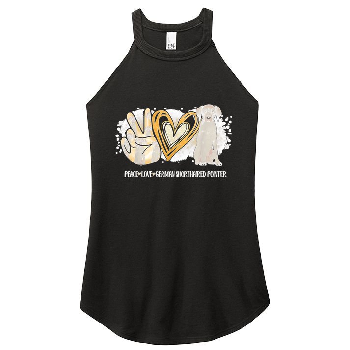 Peace Love Gsp German Shorthaired Pointer Dog Lover Women's Perfect Tri Rocker Tank