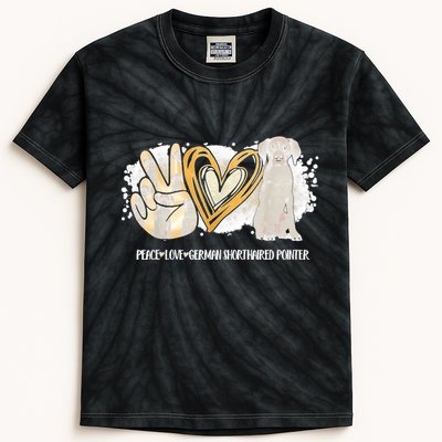 Peace Love Gsp German Shorthaired Pointer Dog Lover Kids Tie-Dye T-Shirt
