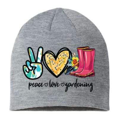 Peace Love Gardening Tools Flowers Garden Lover Fun Gardener Sustainable Beanie