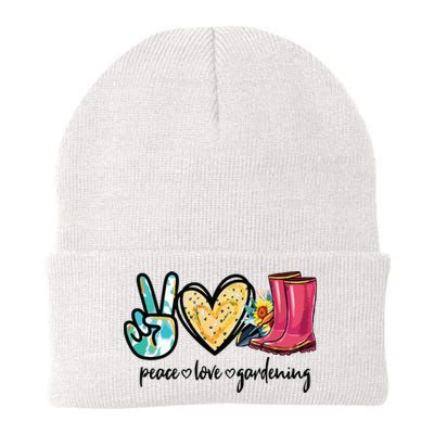 Peace Love Gardening Tools Flowers Garden Lover Fun Gardener Knit Cap Winter Beanie