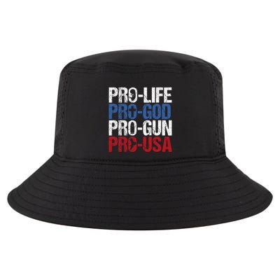 Pro Life God Gun Usa Conservative Republican Pro America Cool Comfort Performance Bucket Hat
