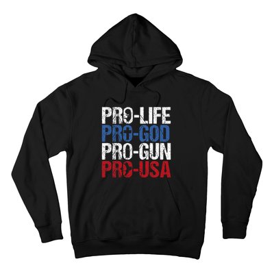 Pro Life God Gun Usa Conservative Republican Pro America Hoodie