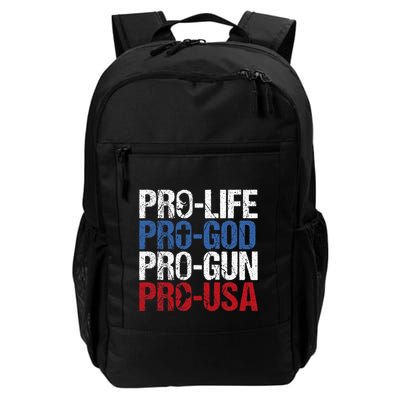 Pro Life God Gun Usa Conservative Republican Pro America Backpack