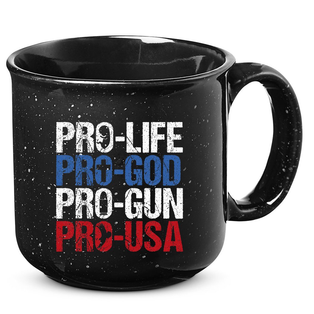 Pro Life God Gun Usa Conservative Republican Pro America 15oz Campfire Ceramic Mug