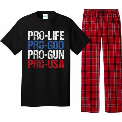 Pro Life God Gun Usa Conservative Republican Pro America Pajama Set