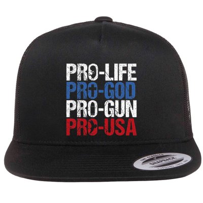 Pro Life God Gun Usa Conservative Republican Pro America Flatbill Hat