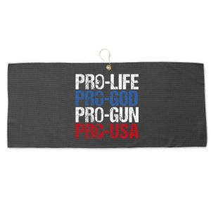 Pro Life God Gun Usa Conservative Republican Pro America Large Microfiber Waffle Golf Towel