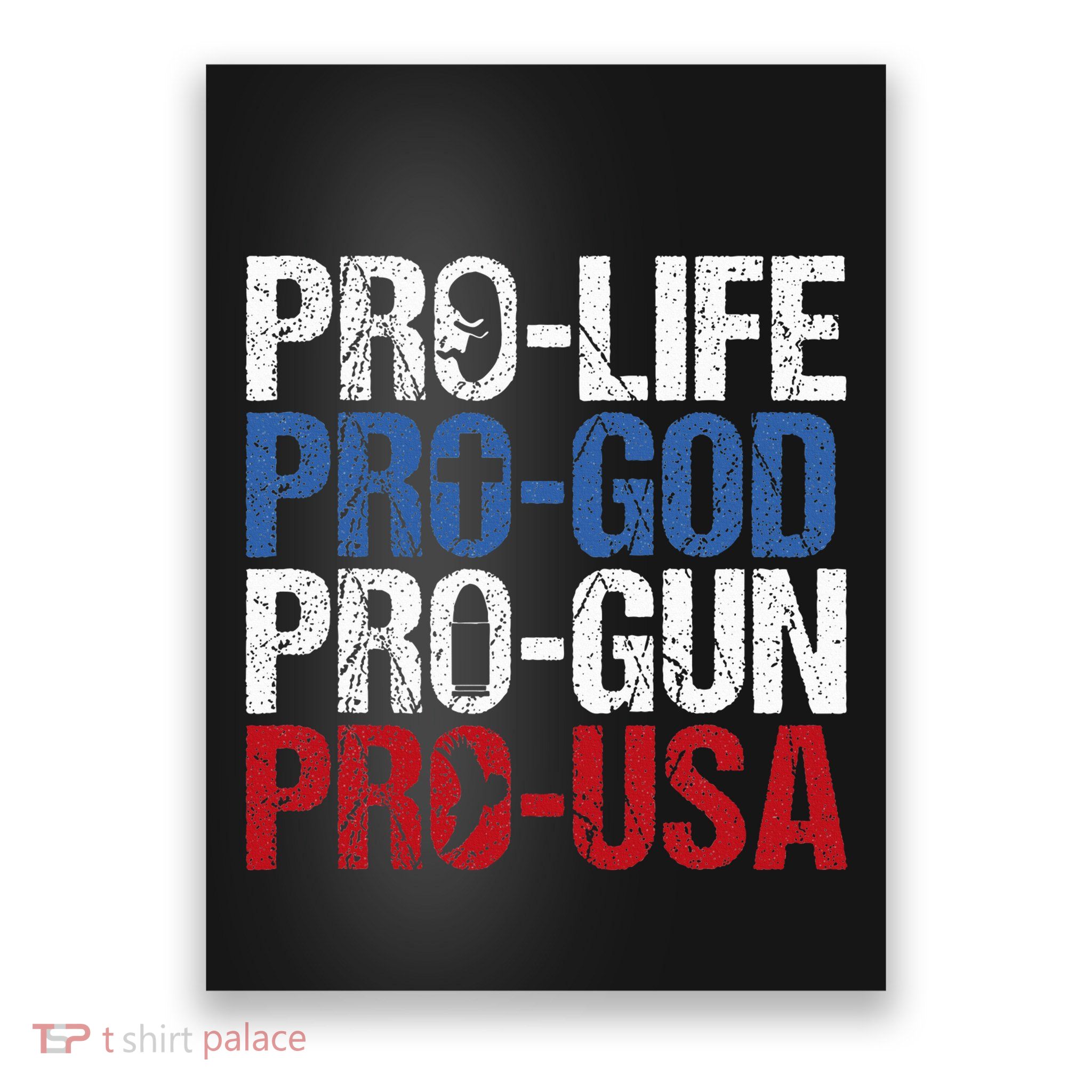 Pro Life God Gun Usa Conservative Republican Pro America Poster