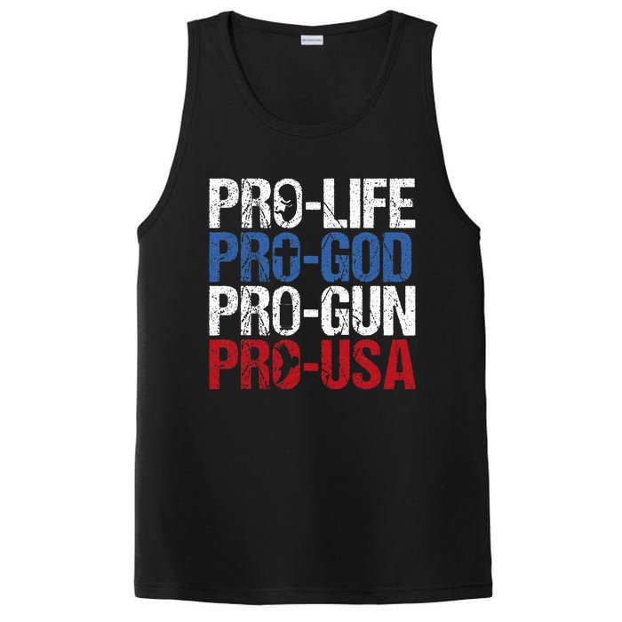 Pro Life God Gun Usa Conservative Republican Pro America PosiCharge Competitor Tank