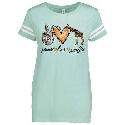 Peace Love Giraffes Gifts Peace Hand Sign Heart Enza Ladies Jersey Football T-Shirt