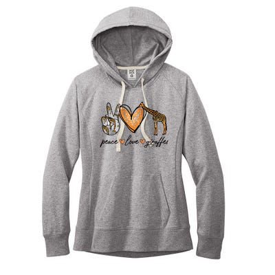 Peace Love Giraffes Gifts Peace Hand Sign Heart Women's Fleece Hoodie